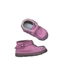 Hanna Pink Suede Fringe Boots